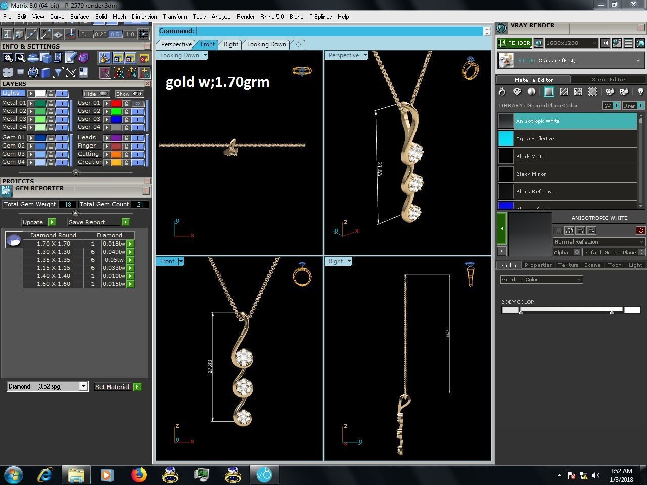 Pendant for Women 3dm STL FBX OBJ Render Details 3D print model_7