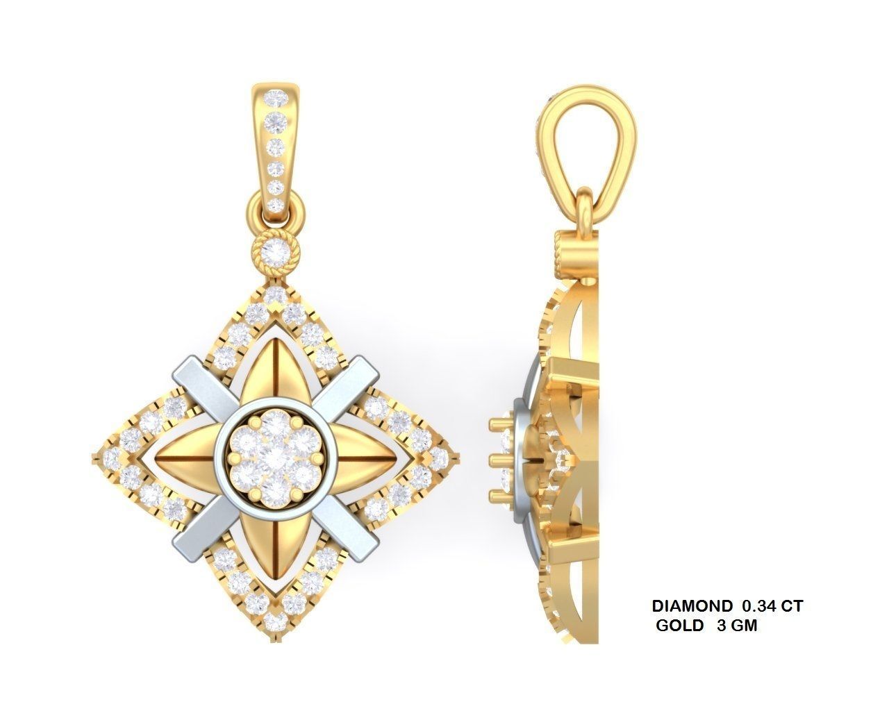 Pendant for Women 3dm STL FBX OBJ Render Details 3D print model_6