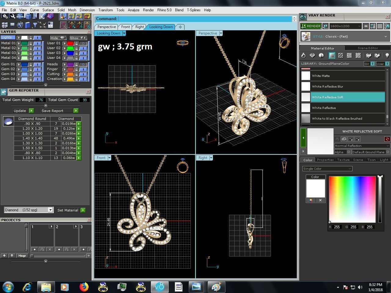 Pendant for Women 3dm STL FBX OBJ Render Details 3D print model_7