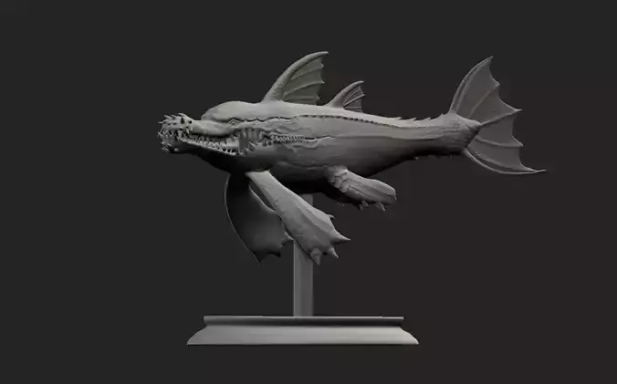 Mutant Fishgator 3d sculpt  3D print model