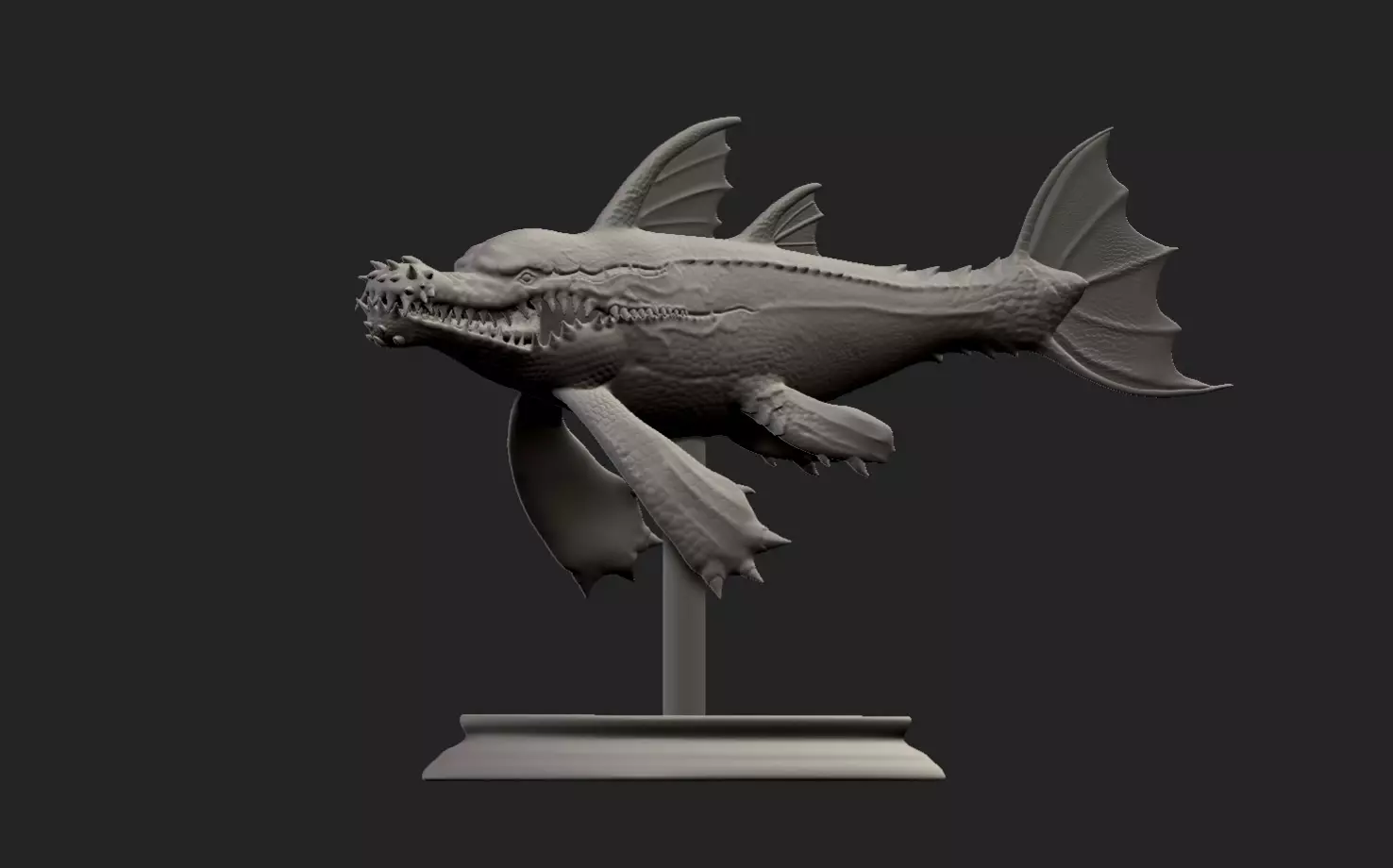 Mutant Fishgator 3d sculpt 3D print model