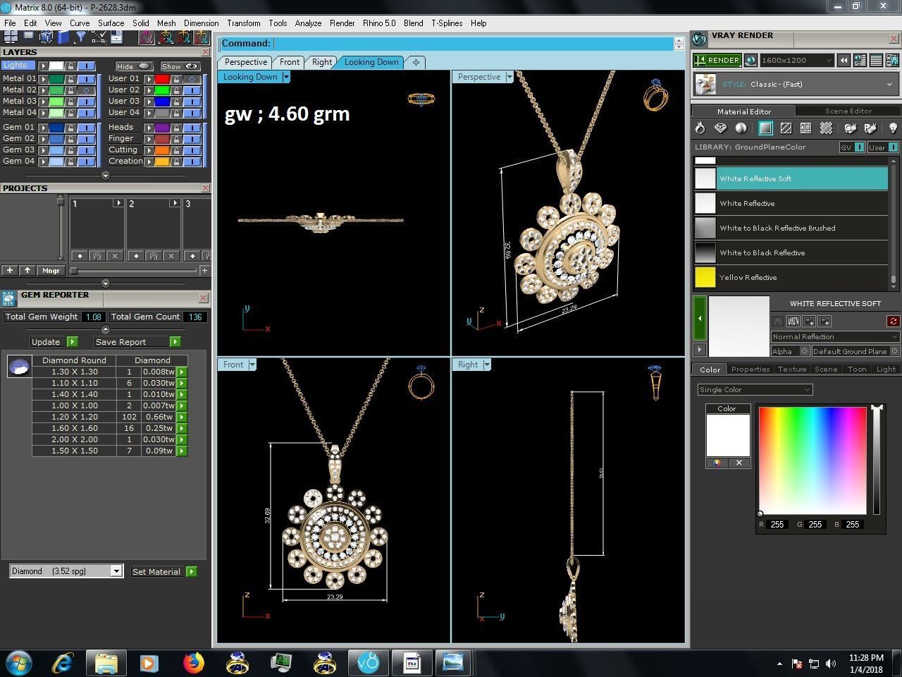 Pendant for Women 3dm STL FBX OBJ Render Details 3D print model_8
