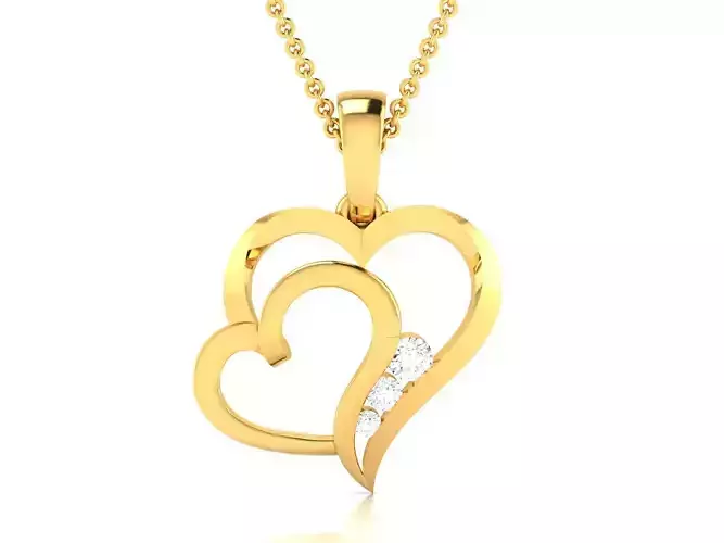 Heart Pendant for Women 3dm STL FBX OBJ Render Details 3D print model