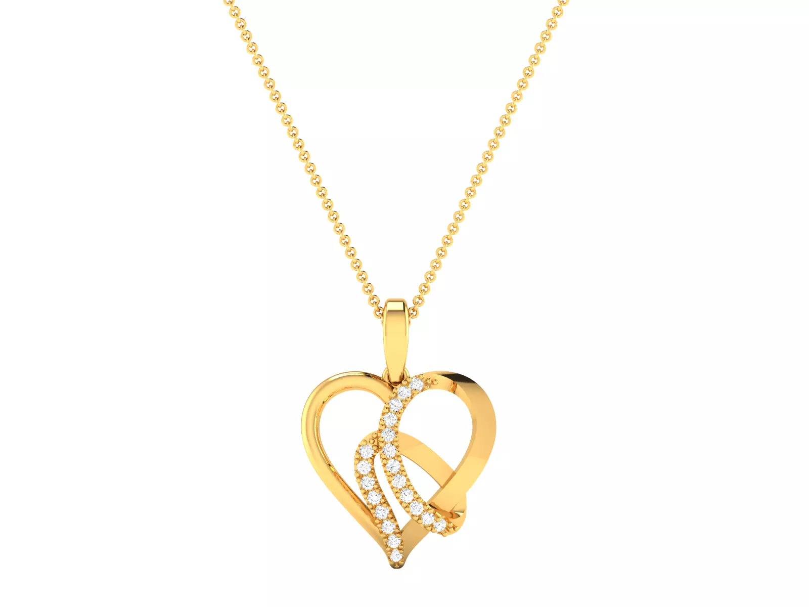 Heart Pendant for Women 3dm STL FBX OBJ Render Details 3D print model_0