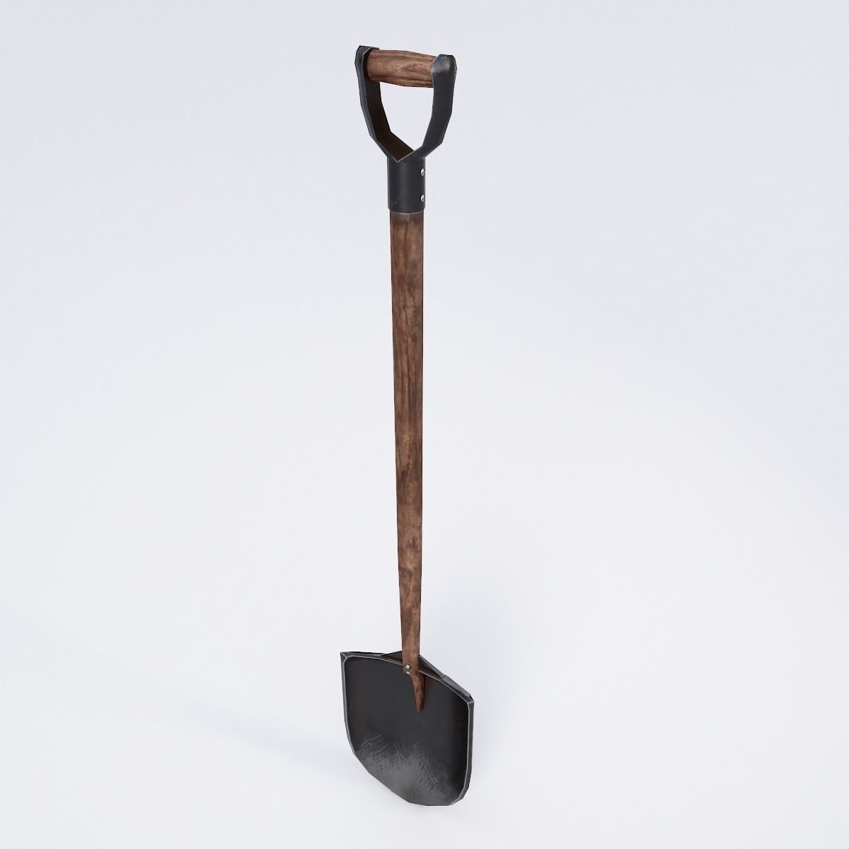 Shovel 3d model garden - person Low-poly 3D model_4