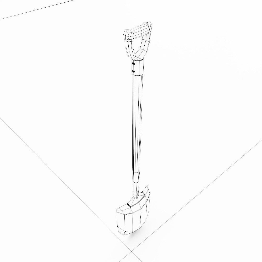 Shovel 3d model garden - person Low-poly 3D model_8