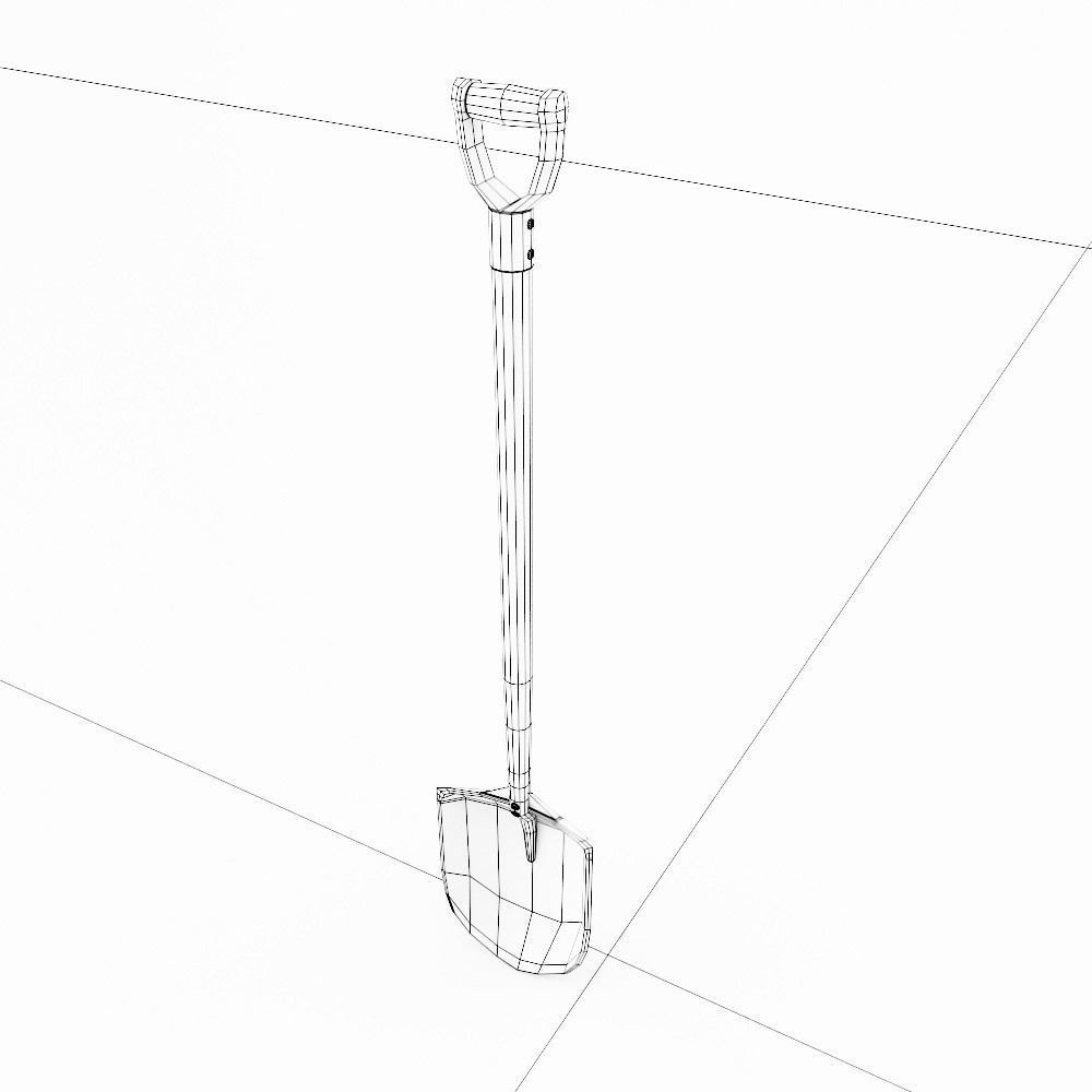Shovel 3d model garden - person Low-poly 3D model_7