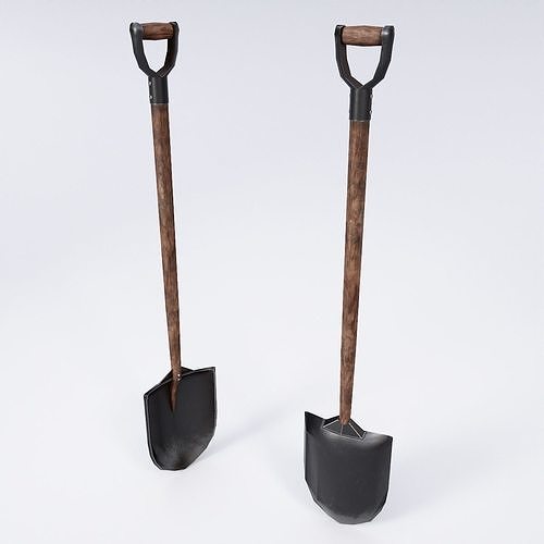 Shovel 3d model garden - person Low-poly 3D model