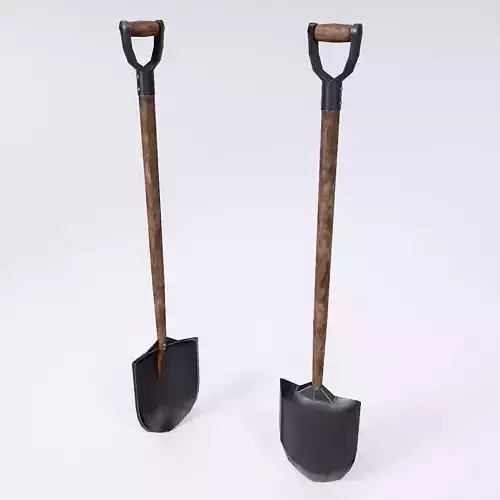 Shovel 3d model garden - person