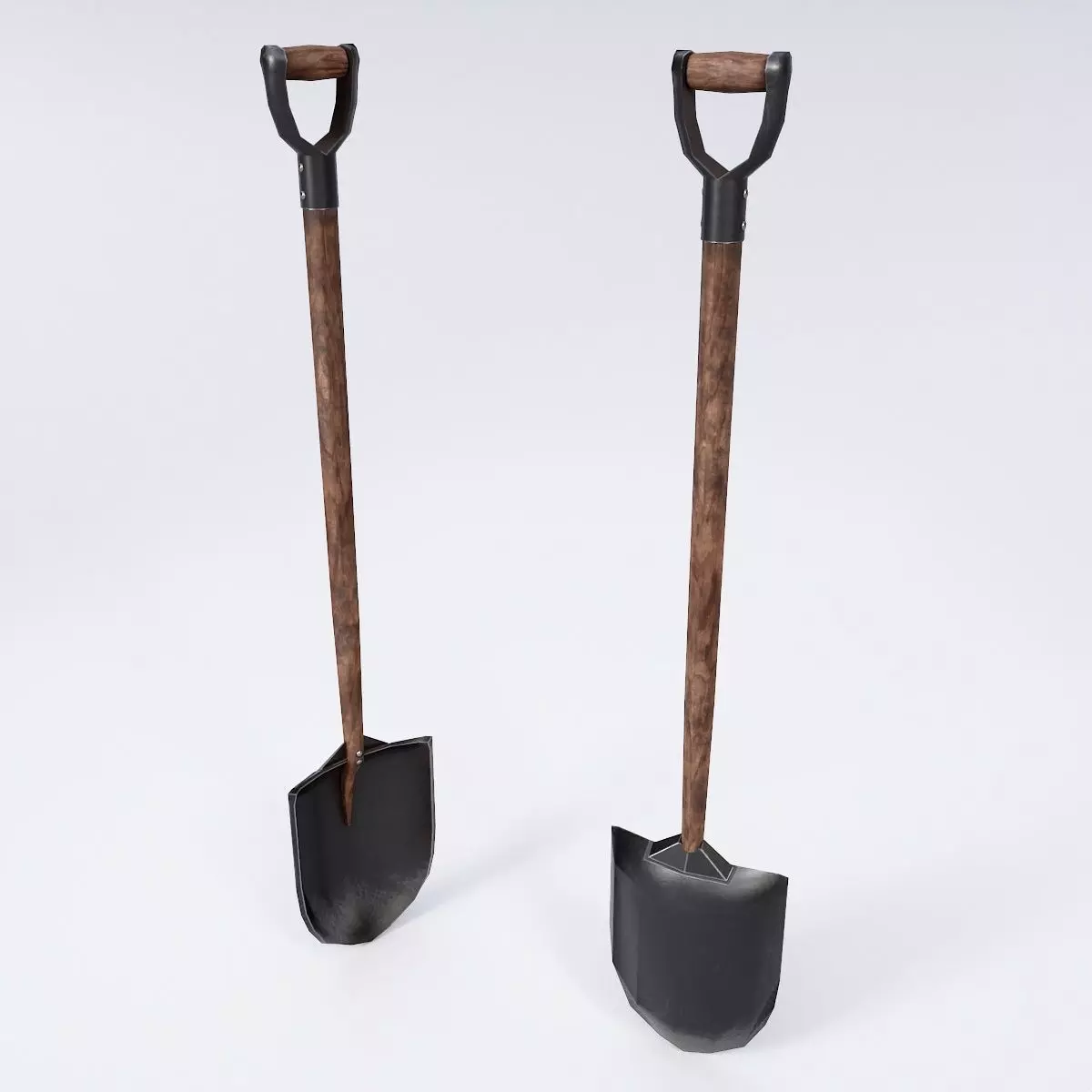 Shovel 3d model garden - person Low-poly 3D model_0