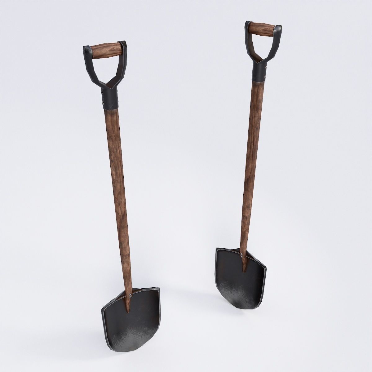 Shovel 3d model garden - person Low-poly 3D model_1