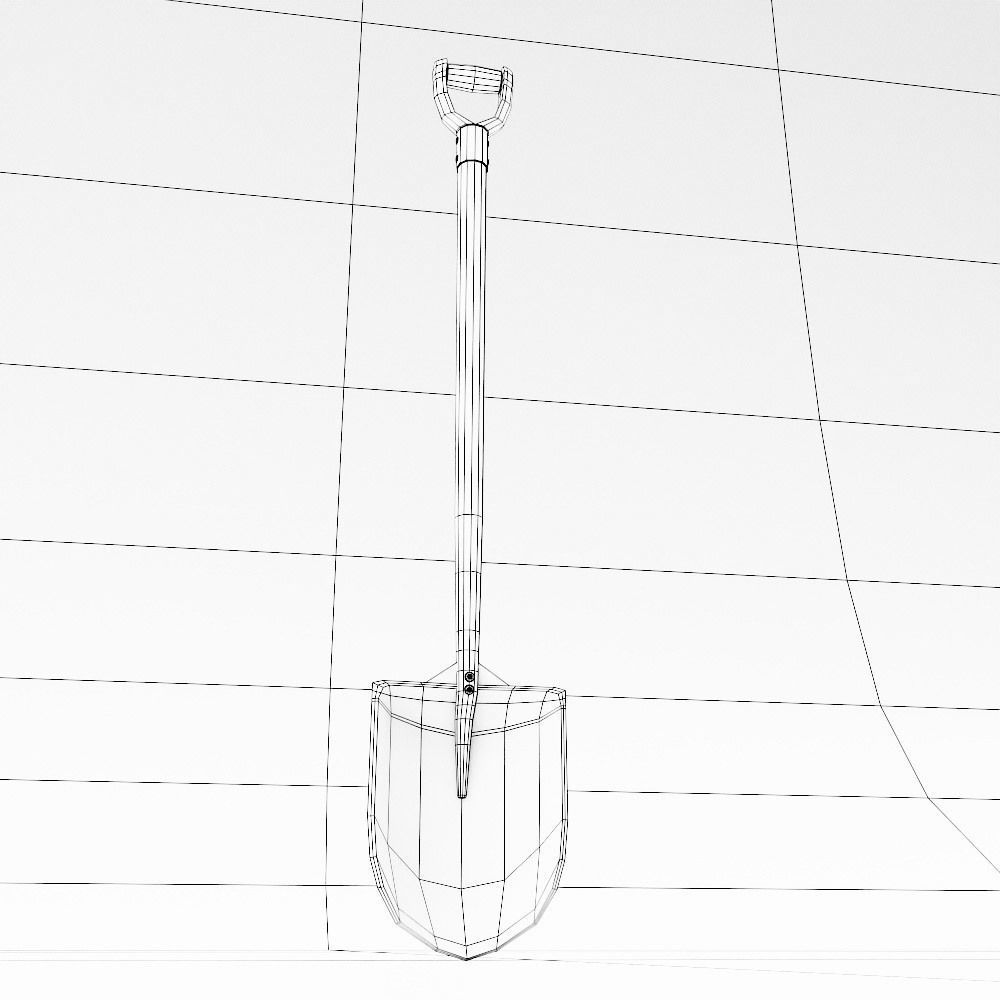 Shovel 3d model garden - person Low-poly 3D model_9