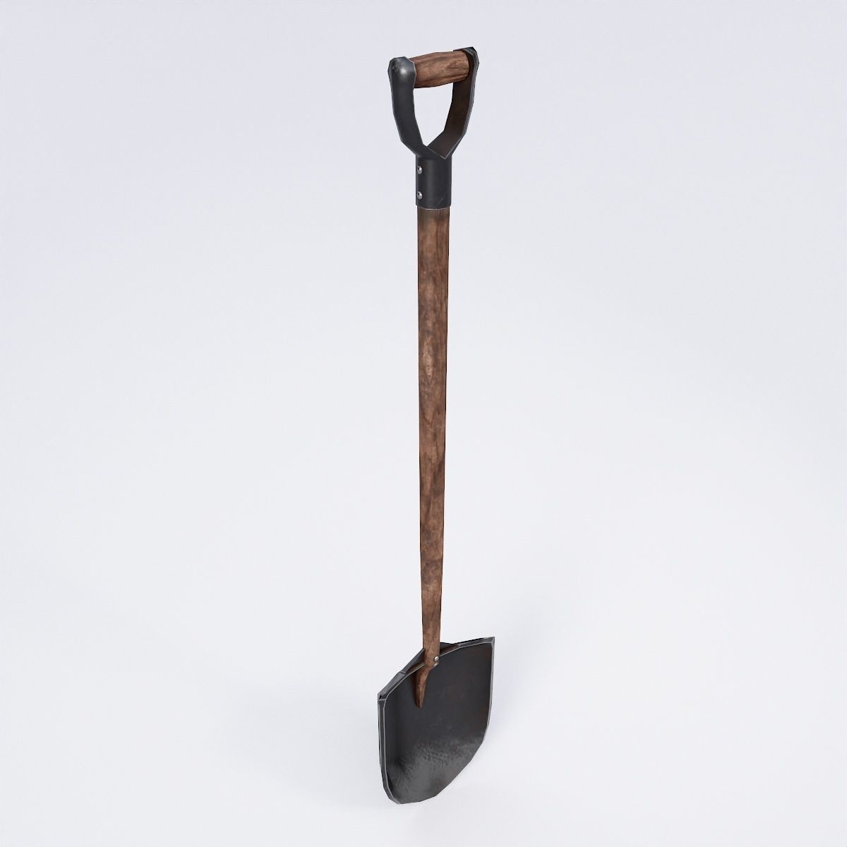 Shovel 3d model garden - person Low-poly 3D model_5