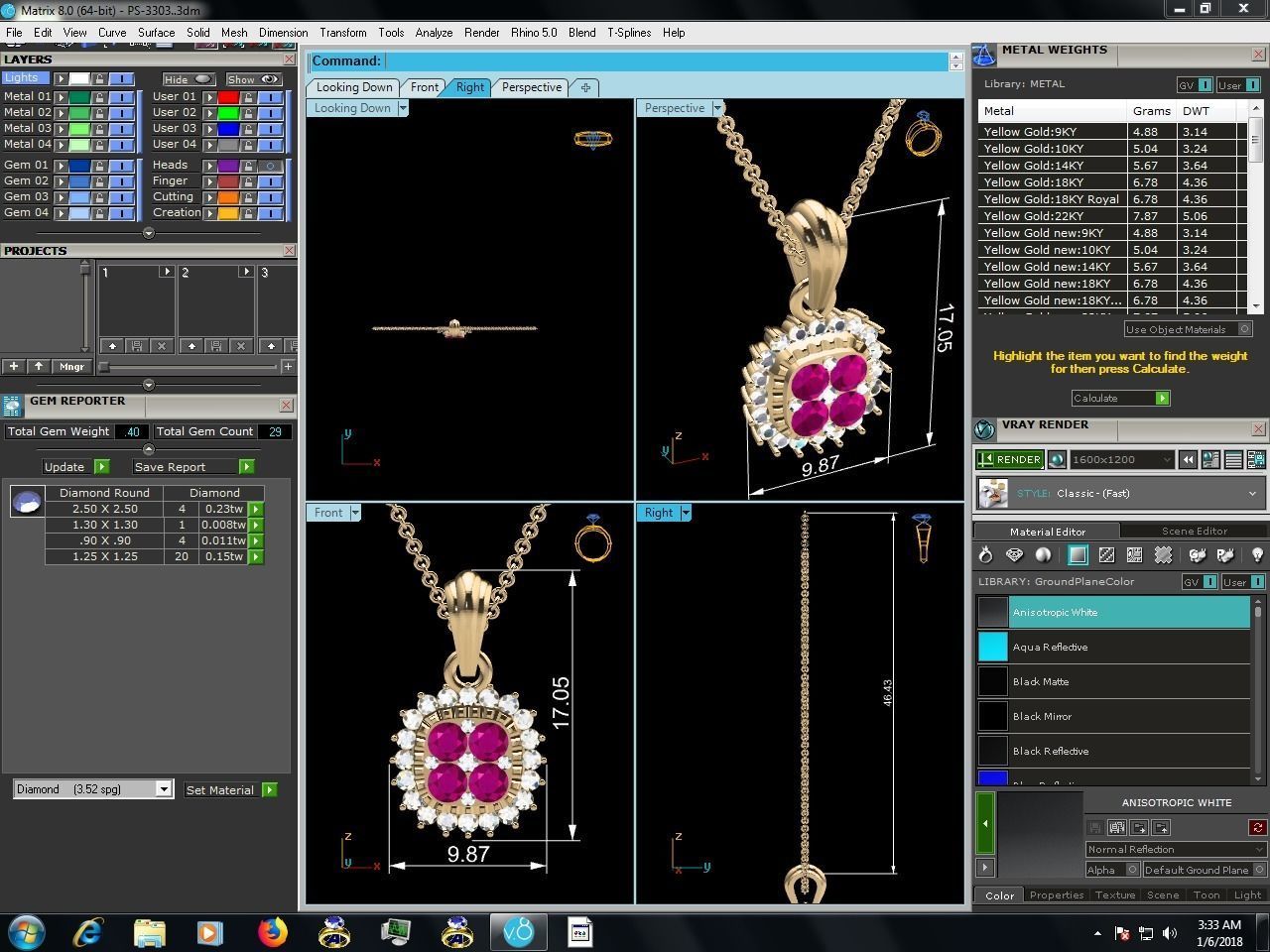 Pendant for Women 3dm STL FBX OBJ Render Details 3D print model_7