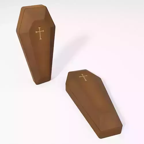 Coffin box low poly 3d model