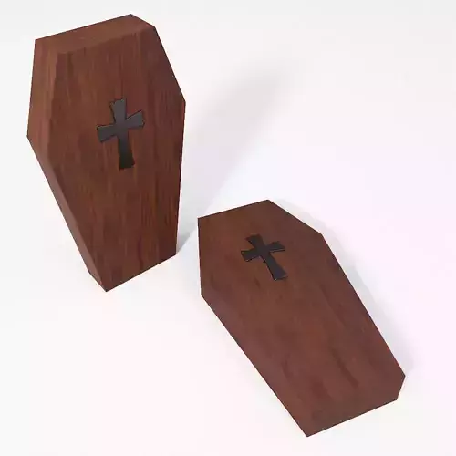 Funeral box coffin low poly 3d model 