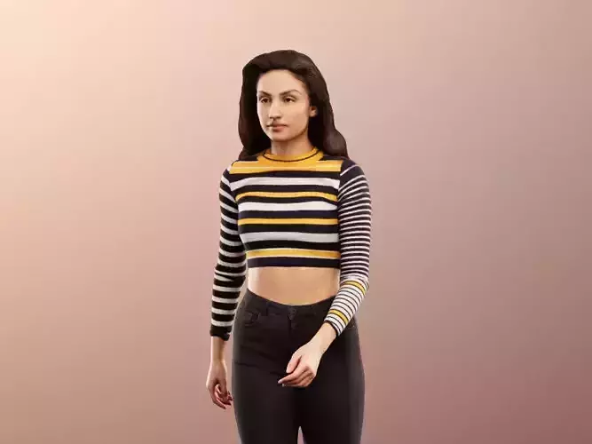 Camila 13037 - Walking Casual Mediterranean Woman Low-poly 3D model