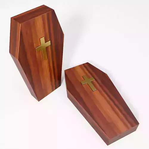 Casket coffin low poly 3d model  