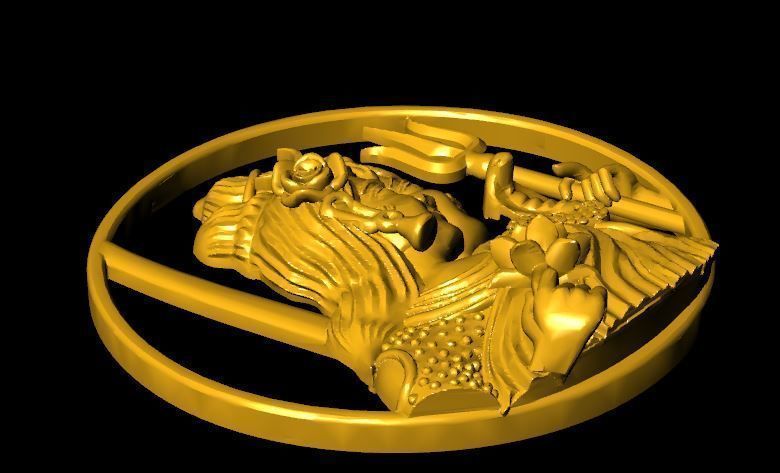 shiv parvati bhagwan pendant 3D print model_3