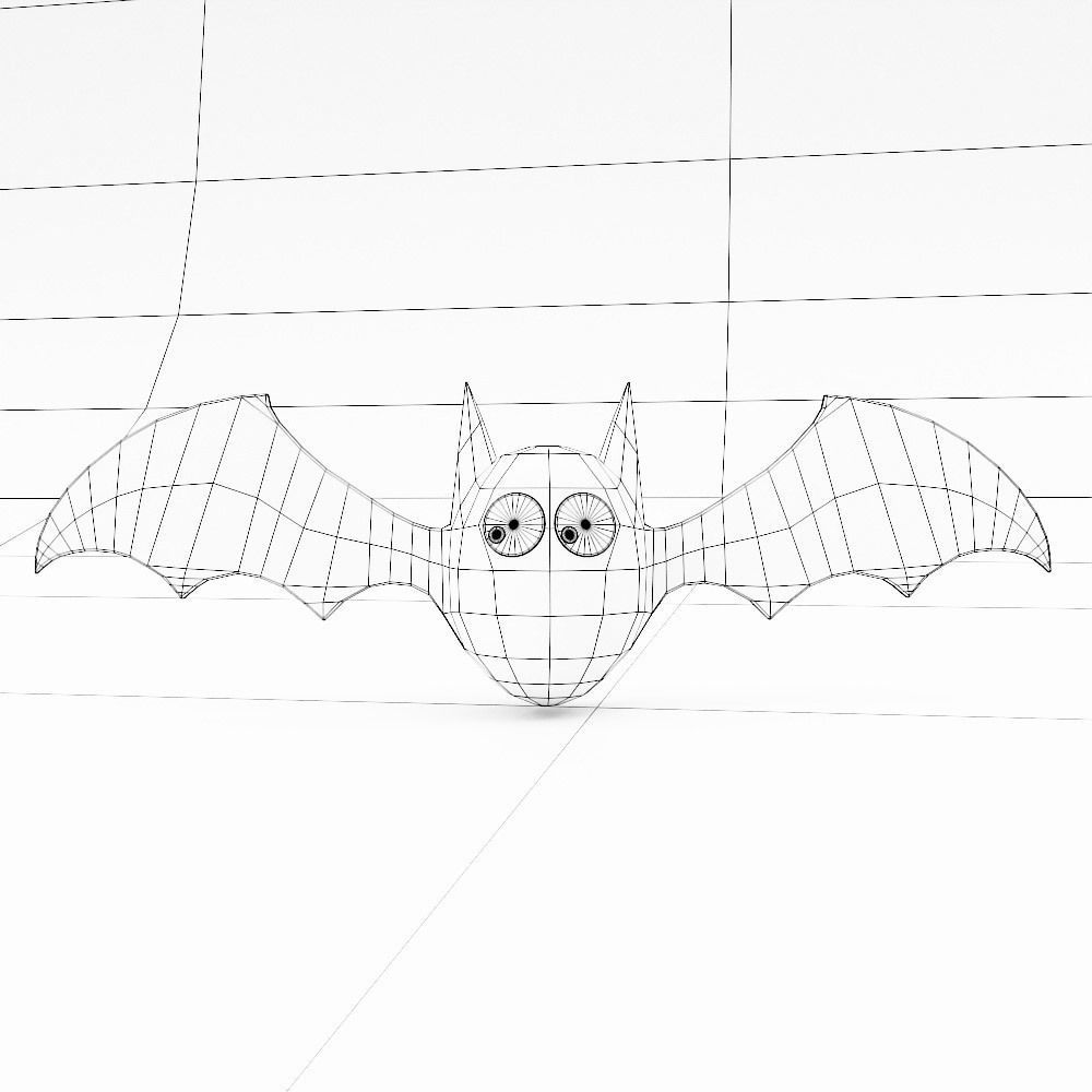 Cute bat low poly 3d model Low-poly 3D model_4