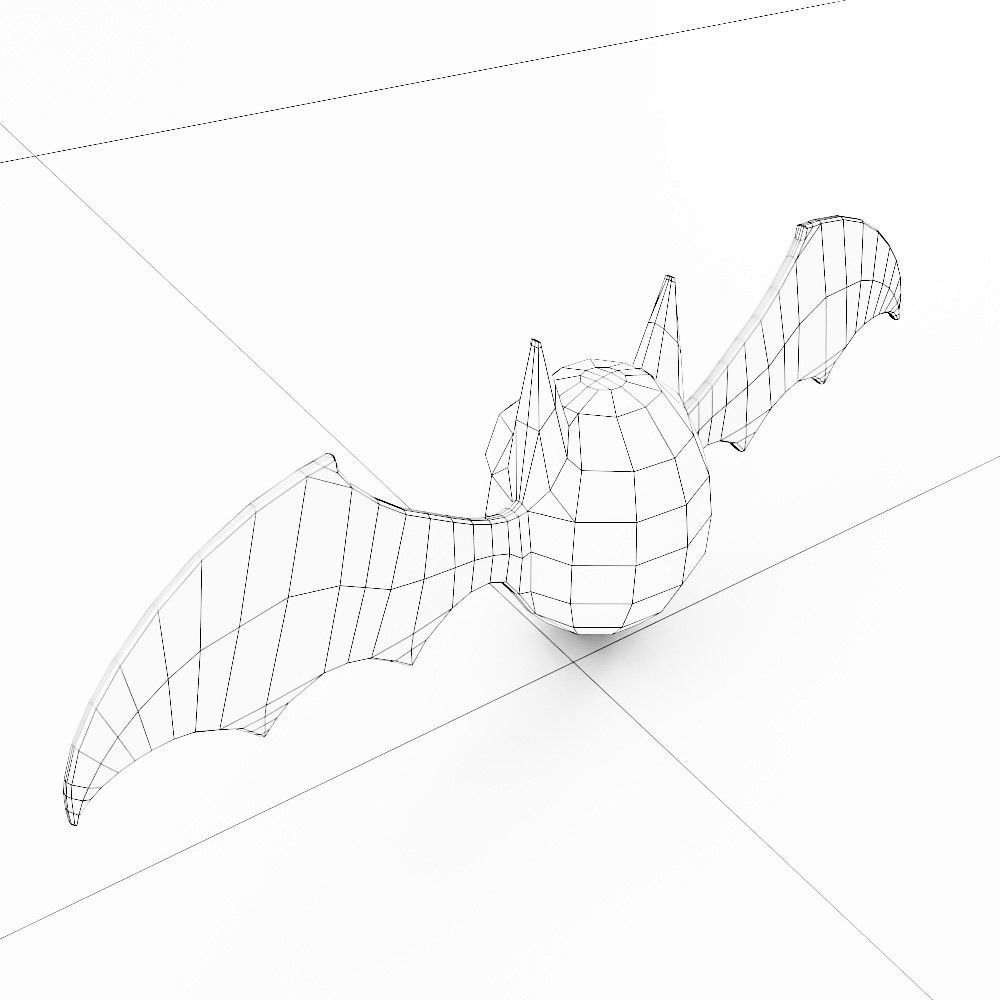 Cute bat low poly 3d model Low-poly 3D model_6