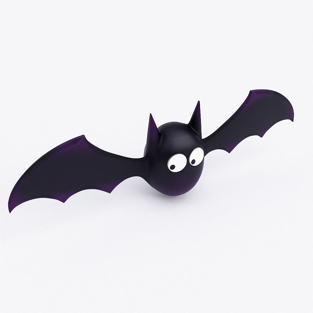 Cute bat low poly 3d model Low-poly 3D model_1