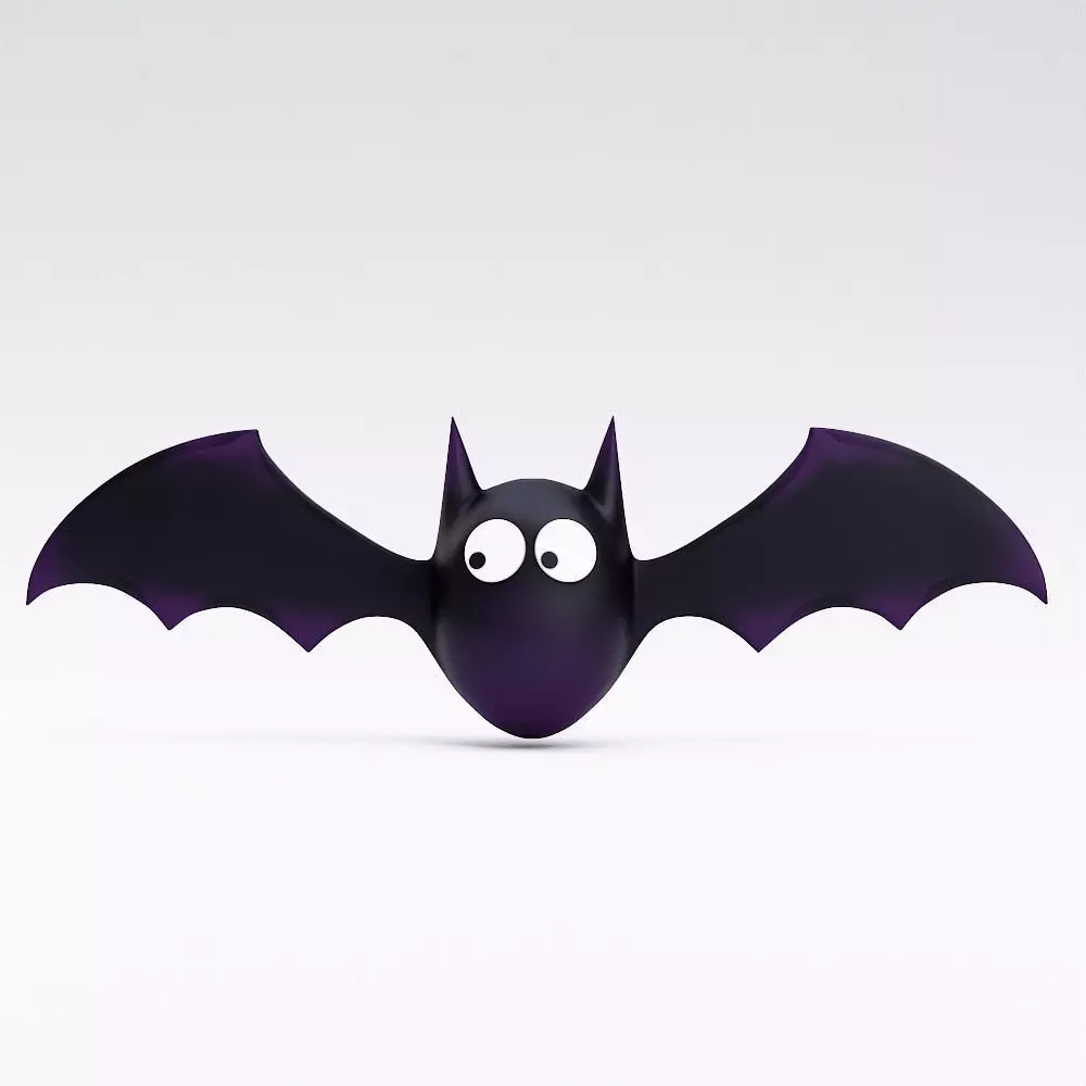 Cute bat low poly 3d model Low-poly 3D model_0