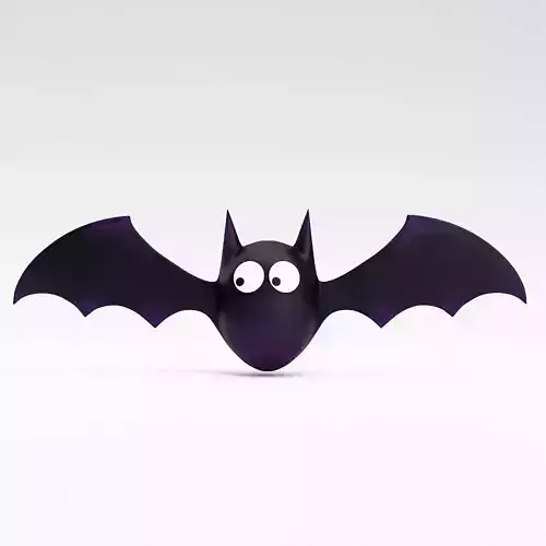 Cute bat low poly 3d model