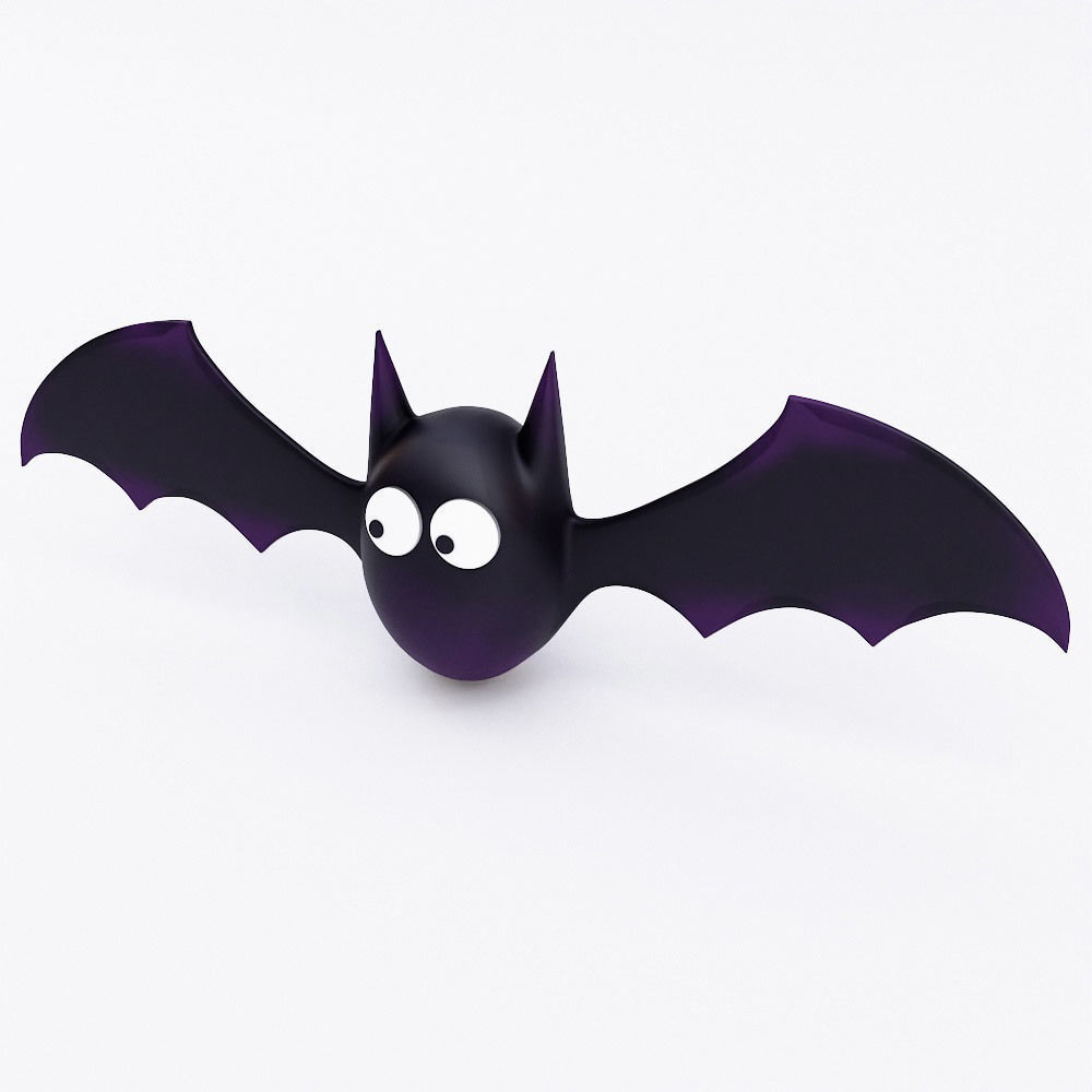 Cute bat low poly 3d model Low-poly 3D model_2