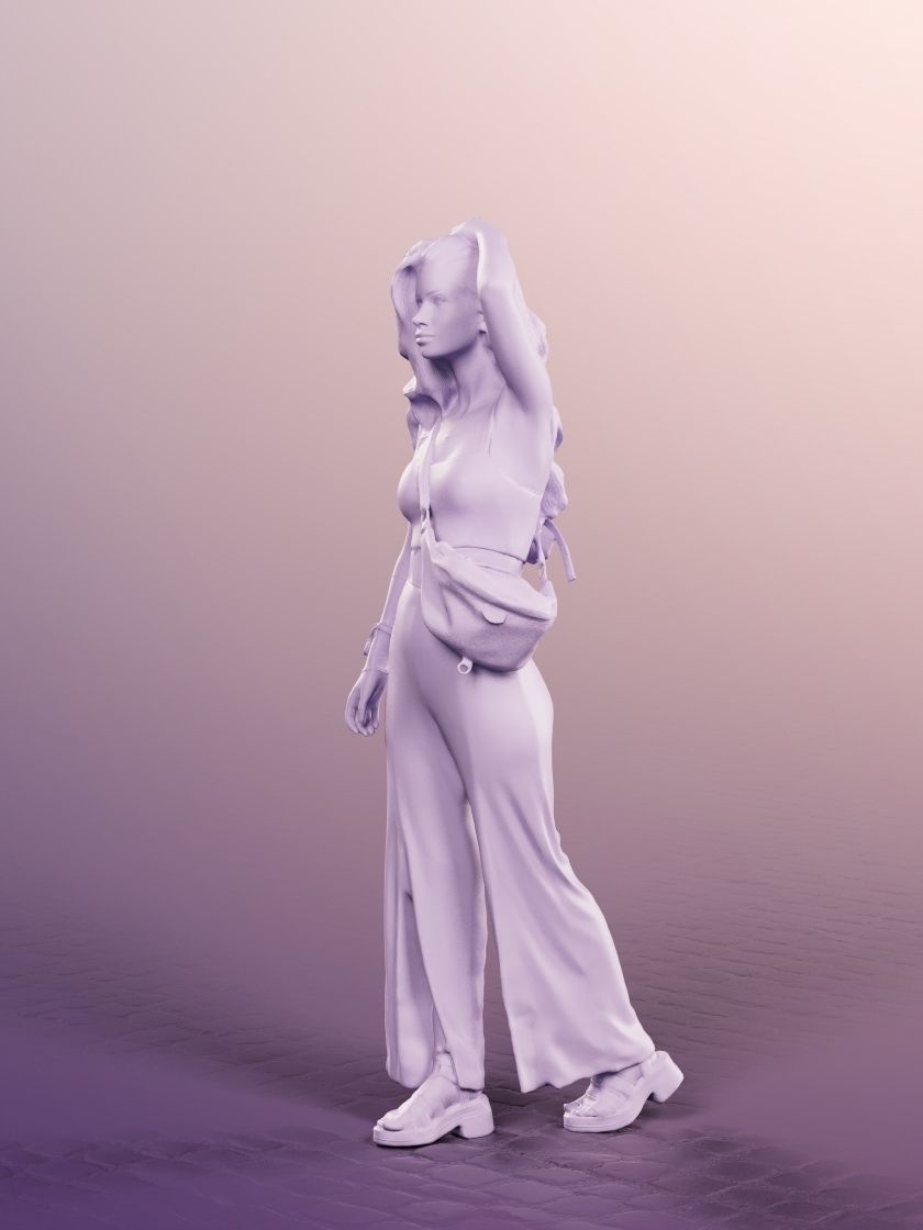 Lara 12715 - Walking Elegant Mediterranean Woman Low-poly 3D model_5