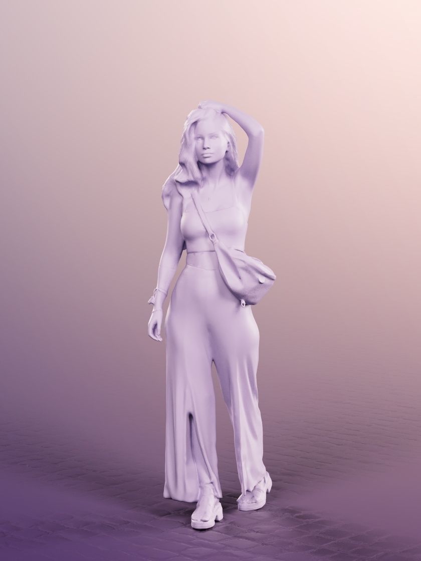 Lara 12715 - Walking Elegant Mediterranean Woman Low-poly 3D model_4