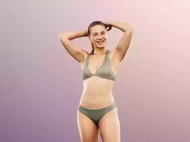 Klara 12626 - Standing Woman In Bikini Low-poly 3D model