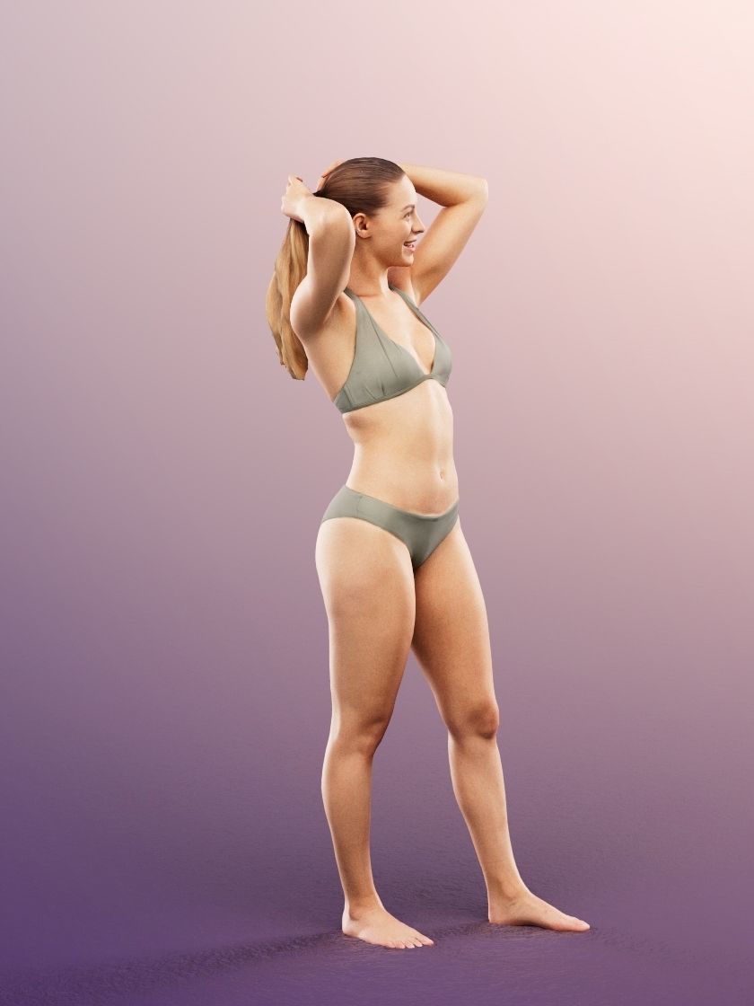 Klara 12626 - Standing Woman In Bikini Low-poly 3D model_3