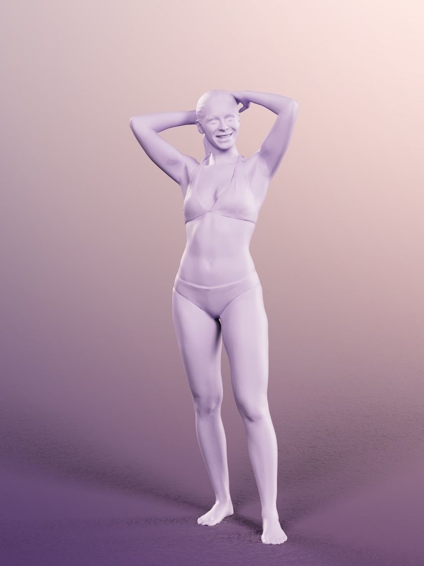 Klara 12626 - Standing Woman In Bikini Low-poly 3D model_4