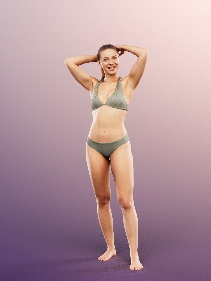 Klara 12626 - Standing Woman In Bikini Low-poly 3D model_2