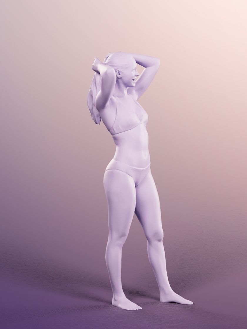 Klara 12626 - Standing Woman In Bikini Low-poly 3D model_5