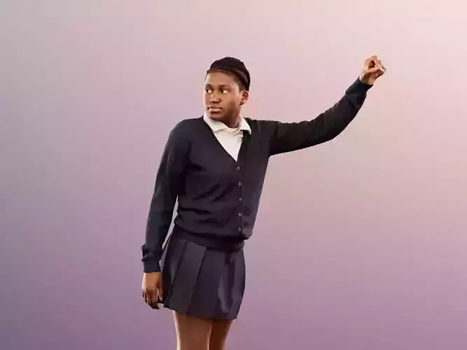 Nora 12370 - Black School Girl Writing On Board