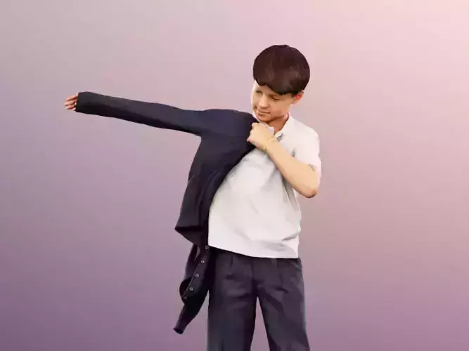 Manuel 12350 - School Boy Putting On His Jacket