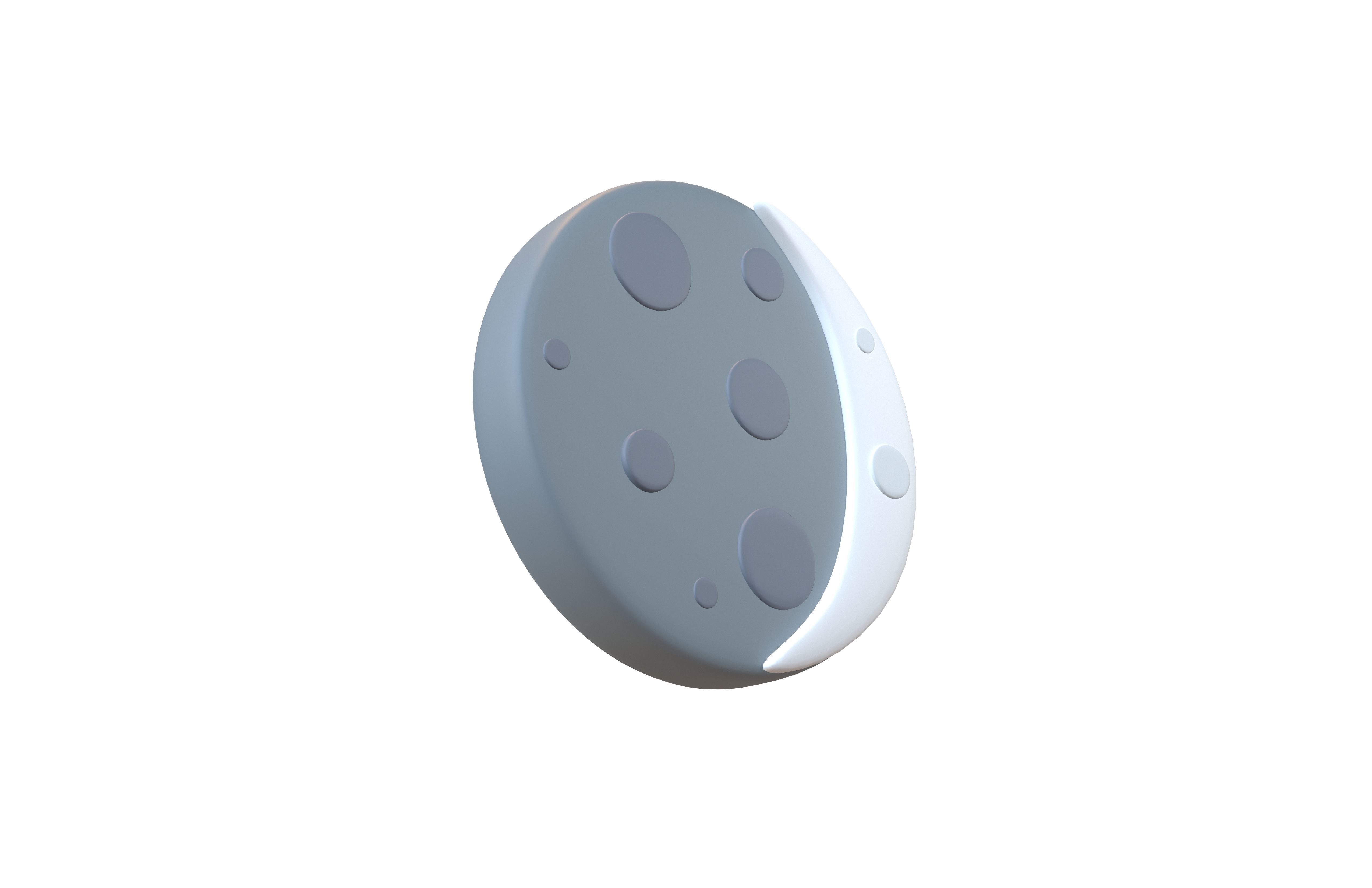 Twitter Version 1 Waxing Crescent Moon V1 001 Low-poly 3D model_3