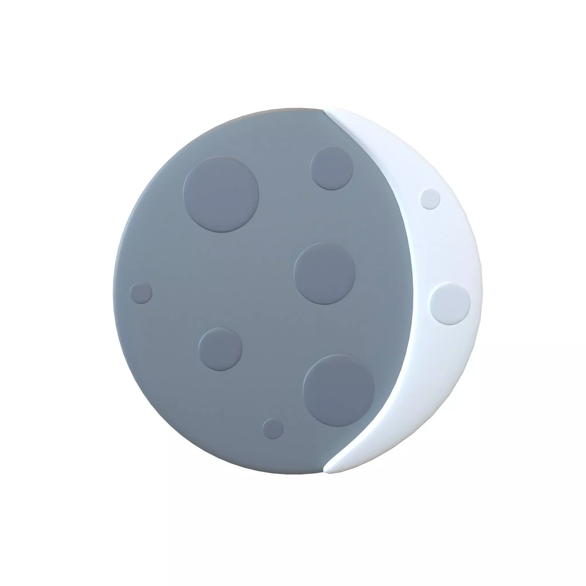 Twitter Version 1 Waxing Crescent Moon V1 001 Low-poly 3D model_0