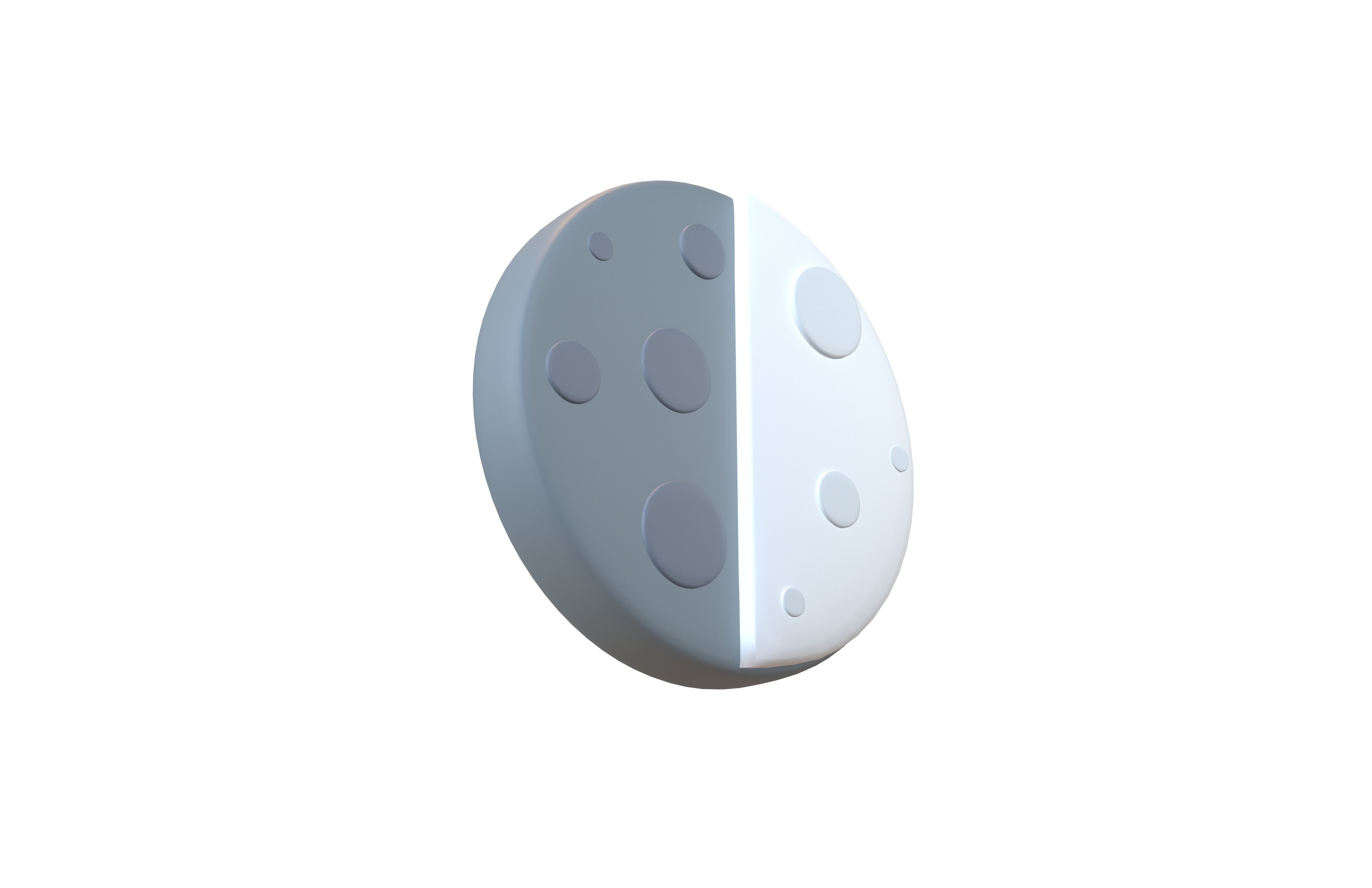 Twitter First Quarter Moon v1 001 Low-poly 3D model_3