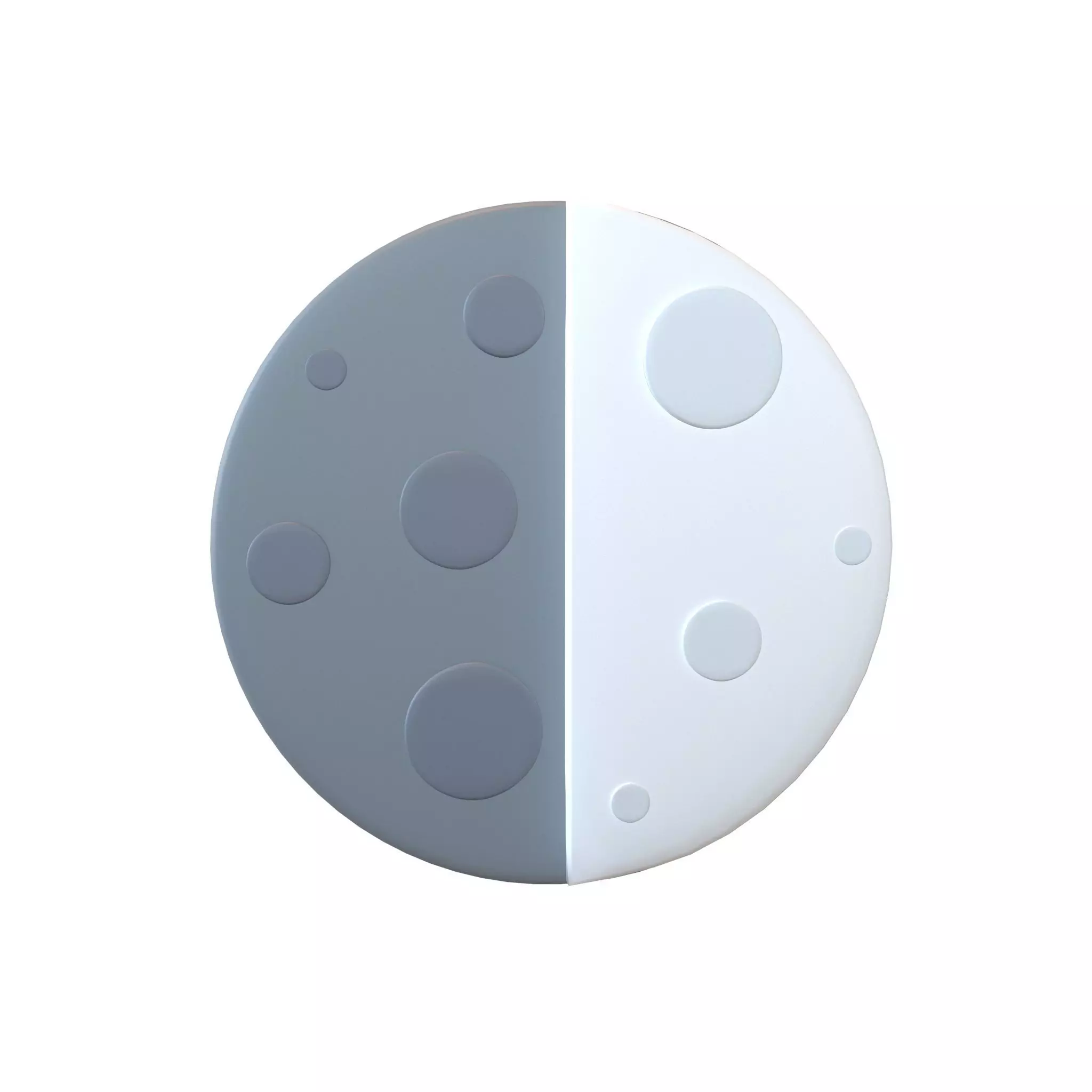 Twitter First Quarter Moon v1 001 Low-poly 3D model_0