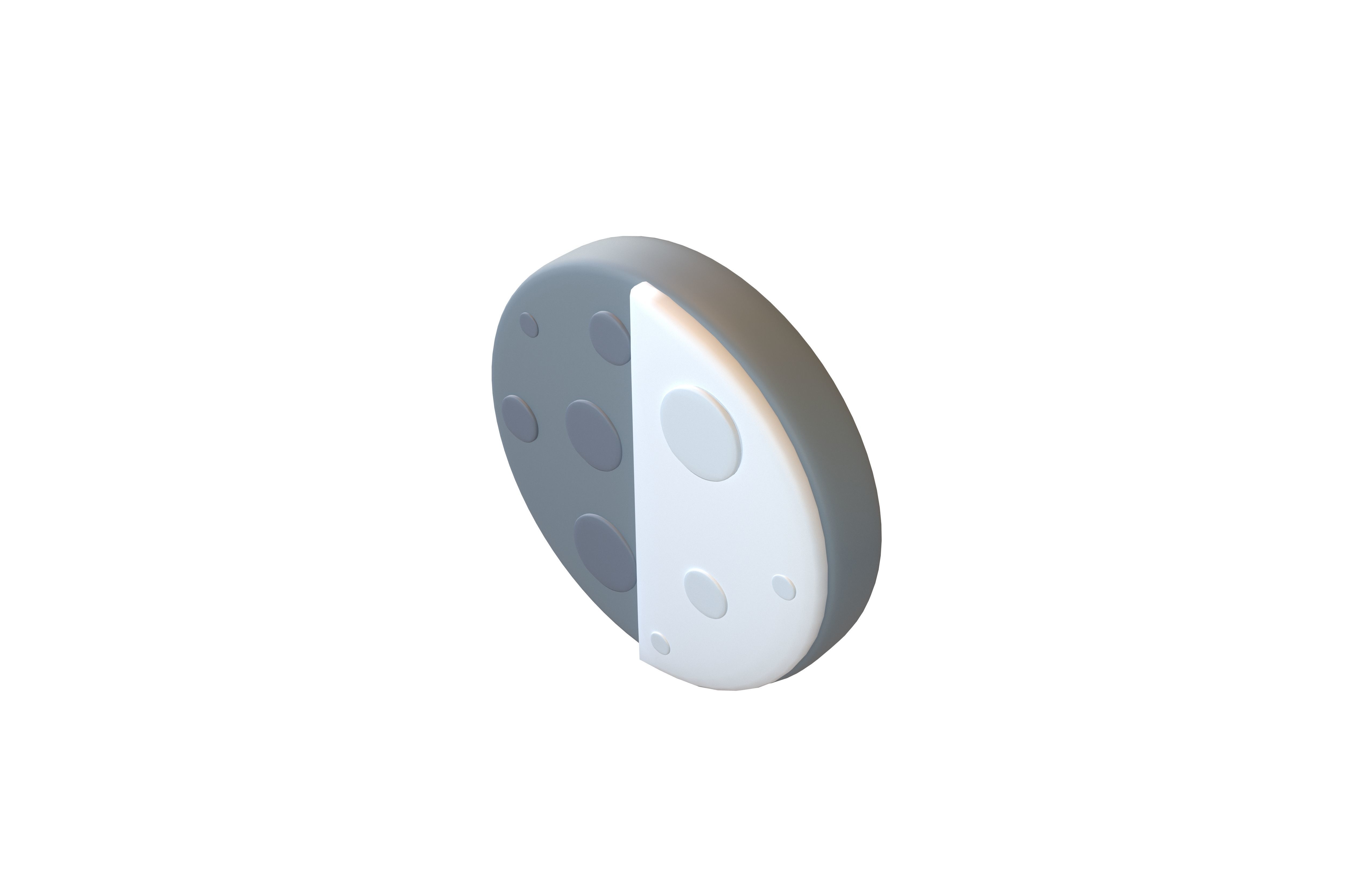 Twitter First Quarter Moon v1 001 Low-poly 3D model_2