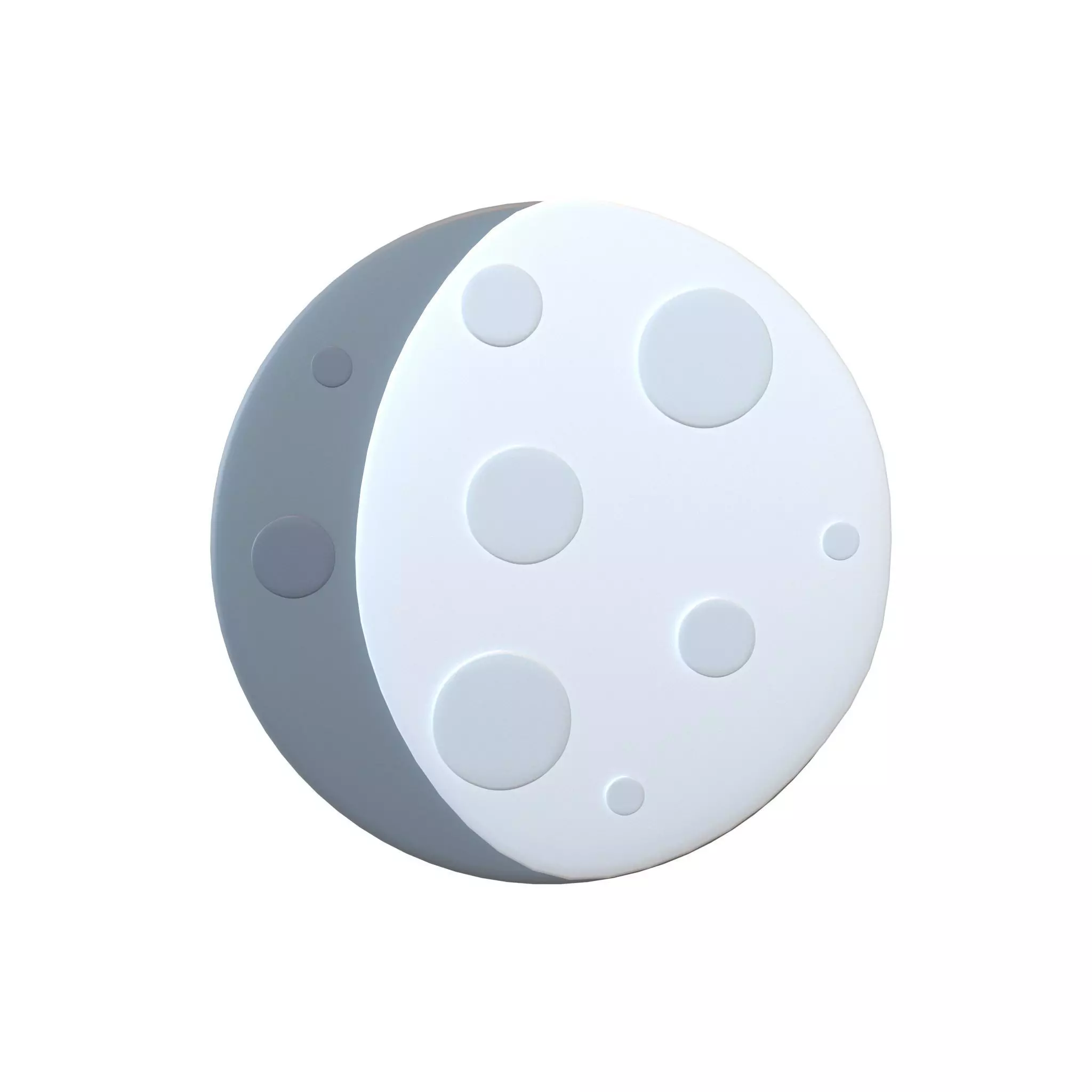 Twitter Version 1 Waxing Gibbous Moon V1 001 Low-poly 3D model_0