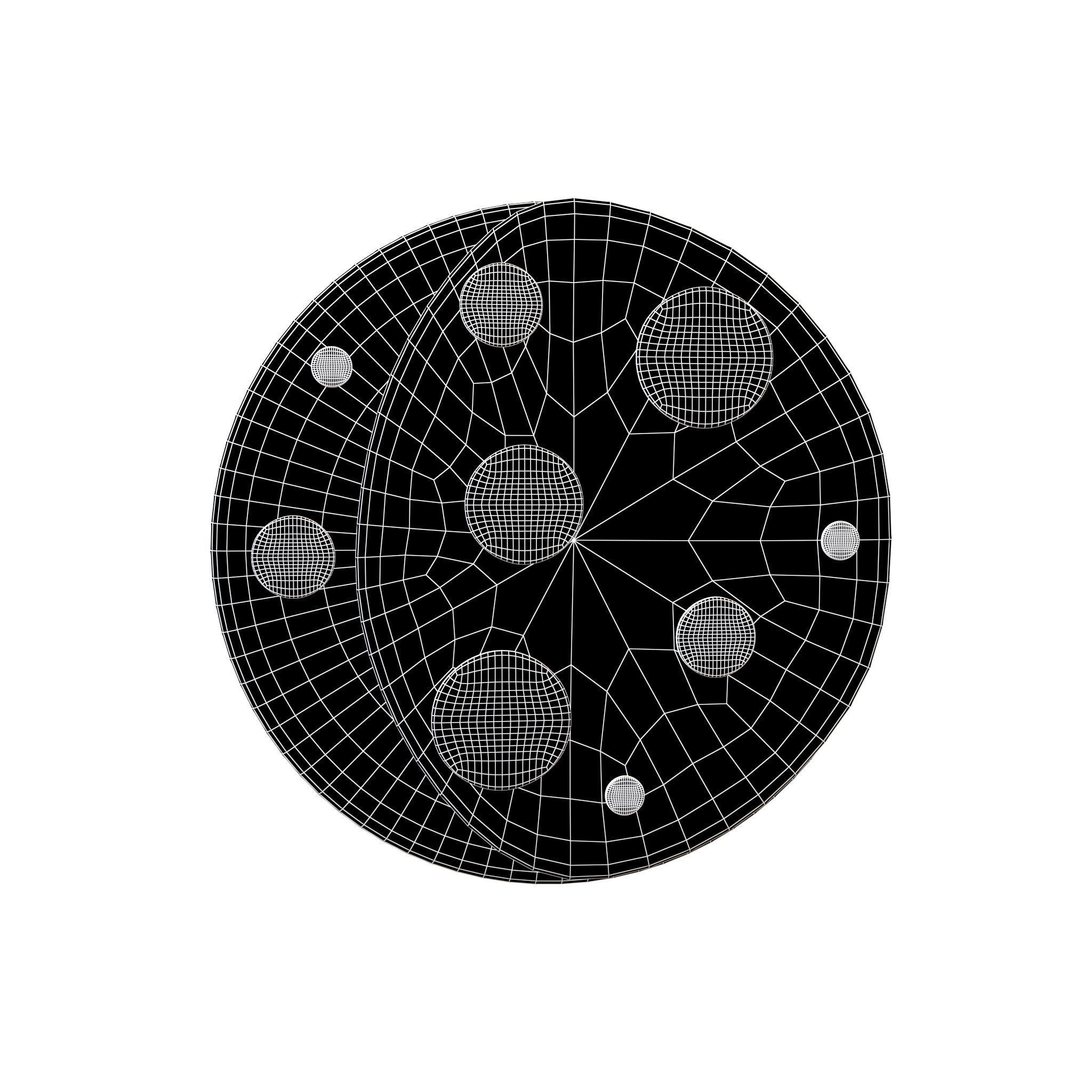 Twitter Version 1 Waxing Gibbous Moon V1 001 Low-poly 3D model_7