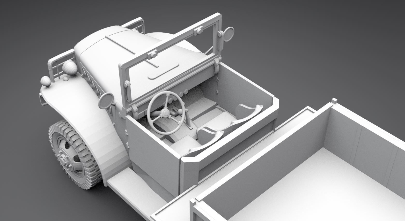 IH M5H6 Truck scale model  3D print model_5