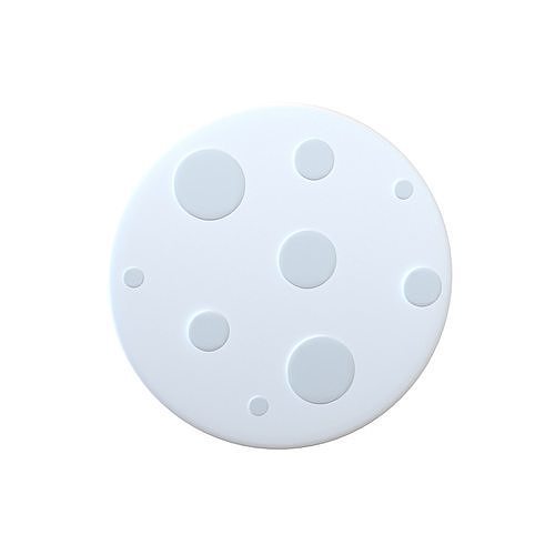 Twitter Version 1 Full Moon V1 001 Low-poly 3D model