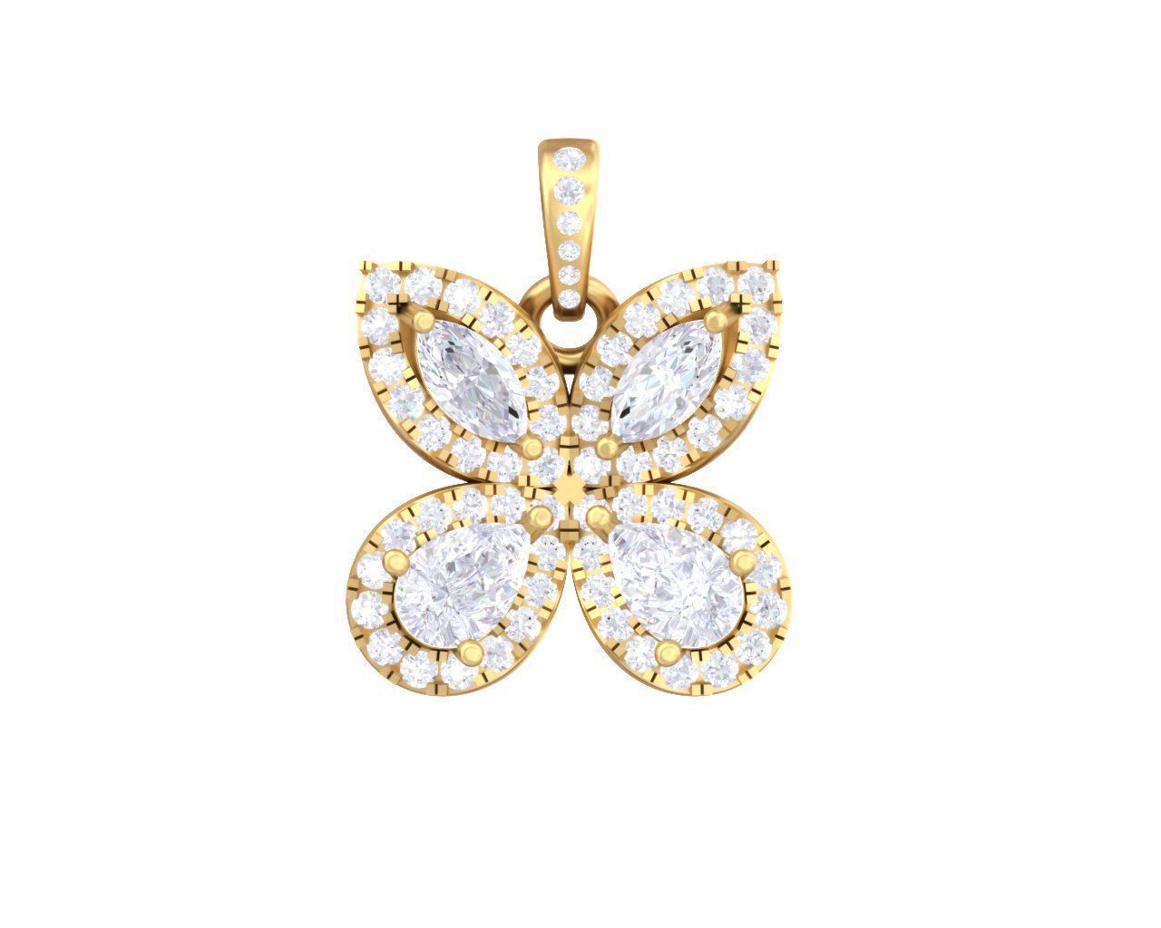 Marquise Oval Stone Pendant Women 3dm STL FBX OBJ Render Details 3D print model_1