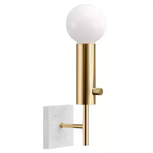 bra-markslojd-marble-105509 brass wall sconce with marble base