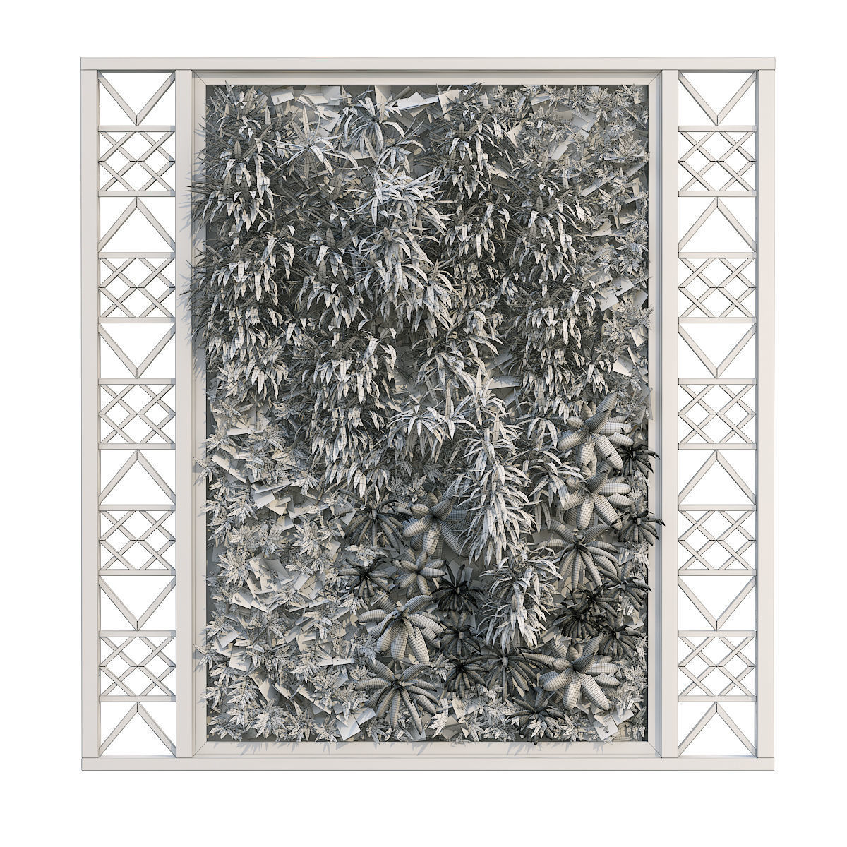 Greenwall vertical plant set 233 3D model_6